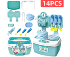 Simulation Children Pretend Play Role Play House Toy Kitchen Make Up Doctor Set-Blue