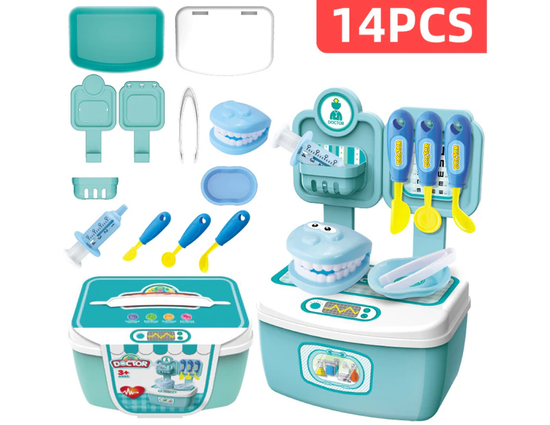 Simulation Children Pretend Play Role Play House Toy Kitchen Make Up Doctor Set-Blue