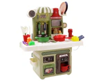23Pcs Children Play House Tableware with Light Music Kitchen Toy Set Kids Gift-Green