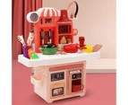 23Pcs Children Play House Tableware with Light Music Kitchen Toy Set Kids Gift-Green