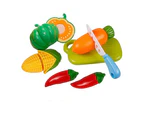 Kitchen Plastic Fruit Vegetable Food Pretend Reusable Role Play Cutting Set-