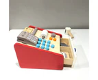 Cute Wooden Simulation Market Cash Register Children Play House Toys Gift Set-