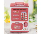 Simulation Password Fingerprint Automatic Roll-up ATM Electronic Piggy Bank-Pink