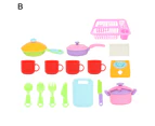 1Set Pretend Play Toy Anti-deformed Universal Plastic Play House Dishwashing Suit for Indoor- B