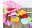 1Set Pretend Play Toy Anti-deformed Universal Plastic Play House Dishwashing Suit for Indoor- B