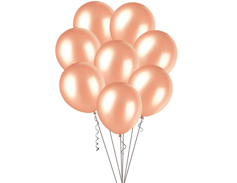 30cm Rose Gold 100 X 30cm Metallic Balloons 100 Pack
