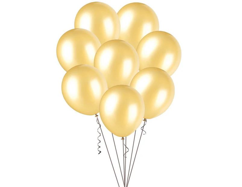 30cm Gold Metallic Balloons 100 Pack