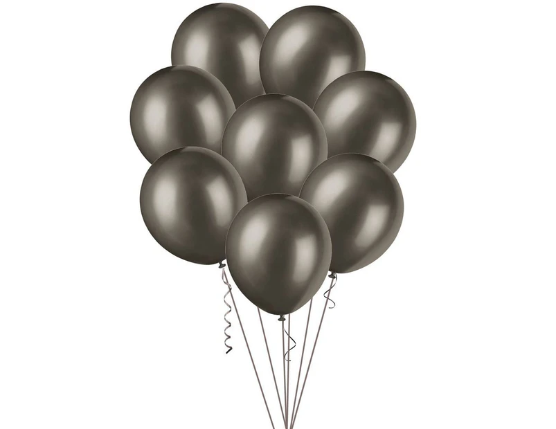 30cm Black Metallic Balloons 100 Pack