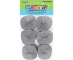 Crepe Streamers Silver 6 Pack