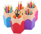 Pen holder,5Pcs plastic pen holder Pencil Holders Stationery Desk Organizer,Can Place Pencil and Pen Makeup Brush for School