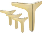 Furniture Legs, 4 Modern Metal Diamond Triangle Furniture Feet DIY Replacement for Cabinet Sofa Chair Ottoman - Gold - 6" / 15cm