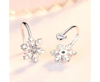 4PCS Copper Jewelry Stud Earrings Retro Simple Flower Earrings
