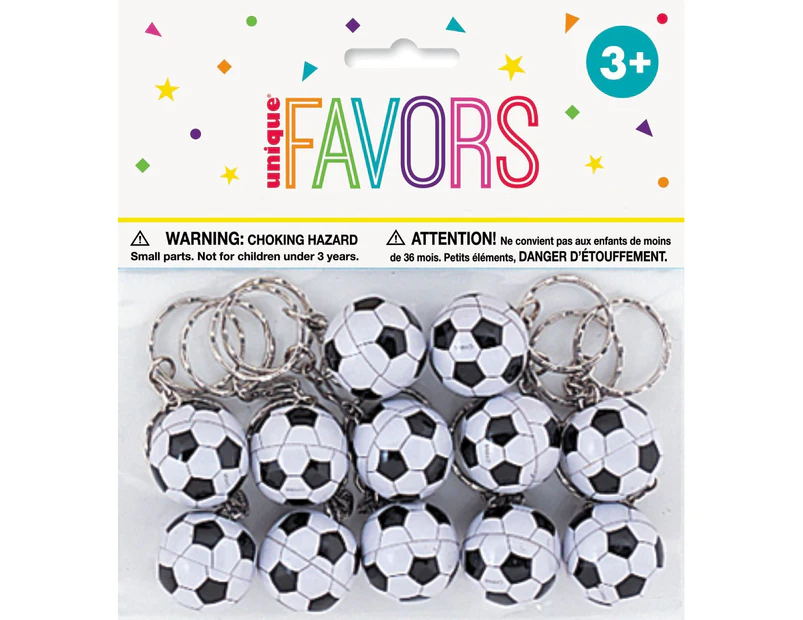 12 Soccer Ball Keyrings