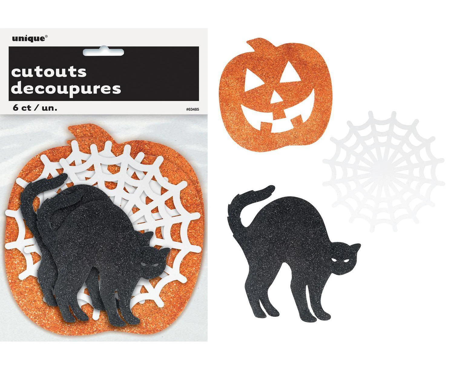 Halloween Mini Glitter Cutouts 6 Pack