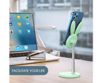 Cute Rabbit Phone Holder Desk Phone Stand Adjustable Angle Thick Phone Holder - Green