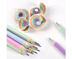 12-Pack Eco-friendly Wood & Plastic Free Rainbow Recycled Paper HB Pencils for School and Office Supplies