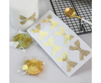 Cute Golden Big Bow Gold 4.5*3CM Handmade Adhesive Cake Sweet Candy Packaging Sealing Label Sticker Gift Stationery