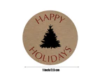 500PCS/Roll Simple Design "HAPPY HOLIDAYS" Letters Pine Print Label Stickers Craft