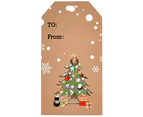 100pcs/pack Christmas Tags Kraft Gift Tags Hang Labels Christmas Tree Snowflake Elk for DIY Xmas Gift Label Package Name Card
