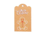 100 Pcs/pack Kraft Paper Merry Christmas Tags 1.2x 2 Inch With String Labels Card Snowman Christmas Tree For Christmas Gift Decor Tag