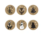 500pcs Happy Christmas Day Animal Stickers Paper 6 Designs Sticker Snowflake Christmas Label Gift Box Decoration Sticker