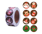 500pcs/roll Merry Christmas Stickers Christmas Tree Elk Candy Bag Sealing Sticker Christmas Gifts Box Labels Decorations New Year