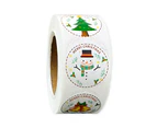500pcs/roll Snowman Merry Christmas Stickers Adhesive Label Roll Stickers for Xmas Cards Presents, Bags, Boxes, Packages, Decoration