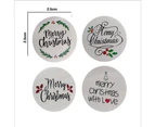 500Pcs/roll Merry Christmas Stickers Red Green Christmas Style Label For Child Gift Decor Small Shop Product Packaging Stickers Label