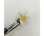 1.5inch Snowflake Christmas Stickers 500pc/roll Clear Gold Foil Holiday Stickers Xmas Tree Label Tag for Envelope Box Gift Decoration