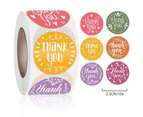 500pcs/roll Thank You for Supporting My Small Business Stickers 1'' Cute Round Floral Appreciation Labels for Shops Homemade Crafts