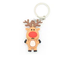 12 Pcs New Creative PVC Silicone Christmas Key Ring Keychain Small Gift Bag Car Key Pendant Elk A
