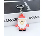 12 Pcs New Creative PVC Silicone Christmas Key Ring Keychain Small Gift Bag Car Key Pendant Santa
