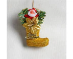 10 PCS Foam Gold Powder Boots Santa Claus Decoration Small Gift Bag Decoration Pendant Random Color Delivery