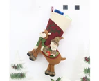 2 PCS Santa Claus Pattern Christmas Sock Gift Bag Christmas Tree Pendant Decoration