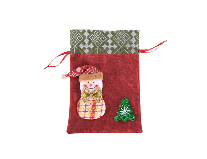 2 Pcs Creative Christmas Decoration Gift Bag Children's Burlap Candy Bag Christmas Gift Bag