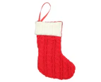 3 PCS Christmas Wool Knitting Sock Gift Bag Christmas Tree Pendant Decoration(Red)
