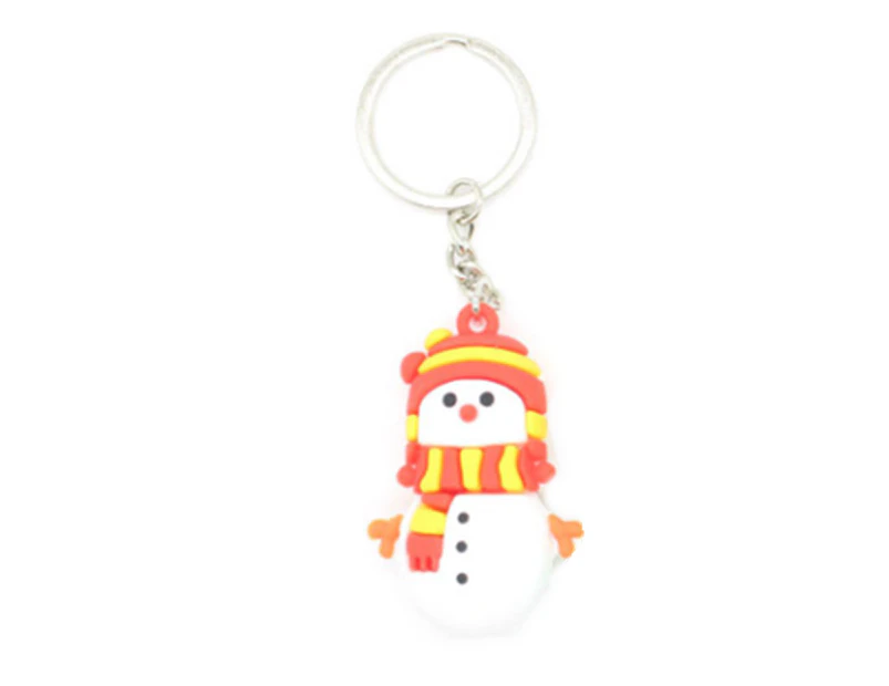 12PCS New Creative PVC Silicone Christmas Key Ring Keychain Small Gift Bag Car Key Pendant Snowman 1