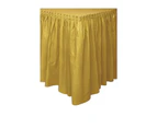 Gold Plastic Tableskirt 37cm x 4.3m