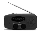 Bluebird Radio Multifunctional Sensitive Portable Solar Hand-crank AM/FM/WB Weather Radio for Home-Black