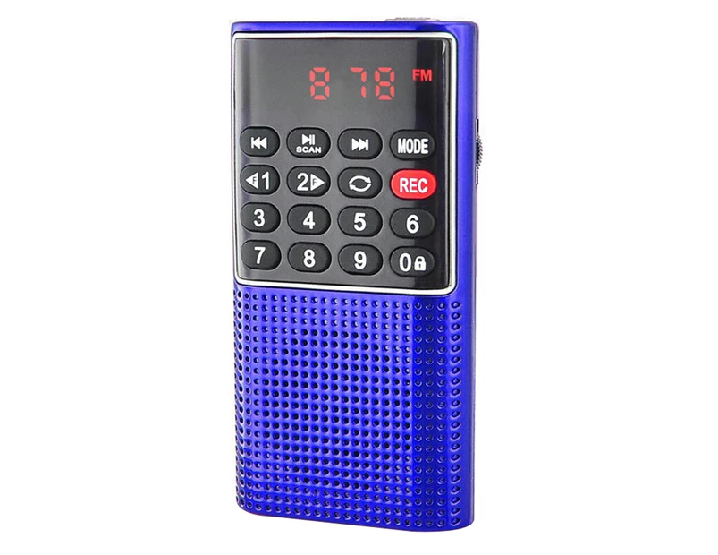 Bluebird L-328 FM Radio Multifunctional Rechargeable Portable USB TF MP3 Player Handheld Speaker for Outdoor-Blue
