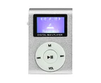 Bluebird Mini MP3 Player LCD Screen Support TF Card Metal Clip USB Sports Music Walkman for Running-Silver