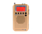 Bluebird HRD-737 Portable Digital LCD Full Band FM/AM/SW/CB/Air/VHF Stereo Radio Receiver-Golden