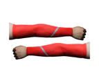 1 Pair Unisex Cycling Arm Sleeves High Elasticity Relieve Muscle Fatigue Lightweight Arm Protection Sleeves for Riding - Red