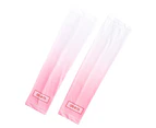 1 Pair Breathable High Elasticity Ice Silk Cycling Sleeves Summer Gradient Color Sunscreen Arm Sleeves for Playing Basketball - Pink