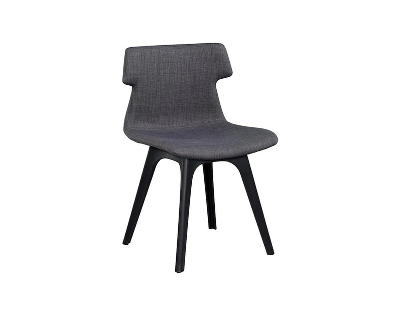 Wave Waiting Room Chair - Dart Base - black, grey upholstered