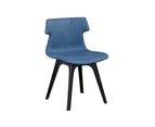 Wave Waiting Room Chair - Dart Base - black, blue upholstered