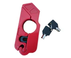 Bicycle Motorcycle Handlebar Anti-Theft Solid Lock Brake Handle Safety Equipment - Red