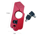 Bicycle Motorcycle Handlebar Anti-Theft Solid Lock Brake Handle Safety Equipment - Red