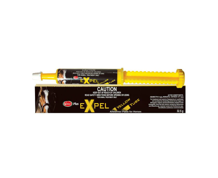 Value Plus Expel Yellow Tube Horse Pony All Wormer Paste 32.5g