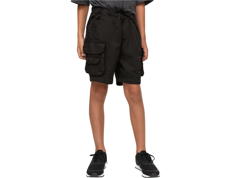 Boys Double Pocket Cargo Shorts - Black